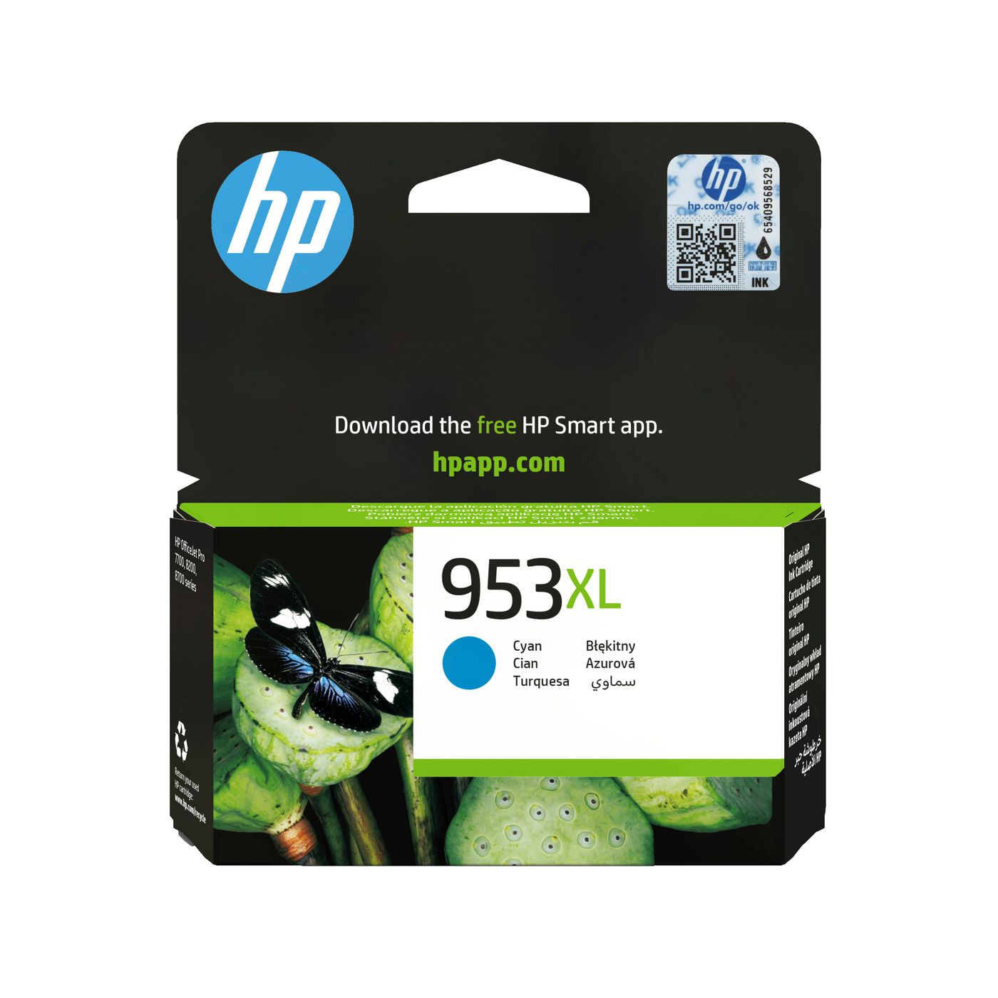 HP F6U16AE 953XL High Yield Cyan Original Ink Cartridge 18ml