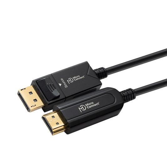 MicroConnect DP-HDMI-1000V1.4OP Premium DisplayPort 1.4 to HDMI 2.0 Fibre Optic Cable – 10m 4K60Hz HDR