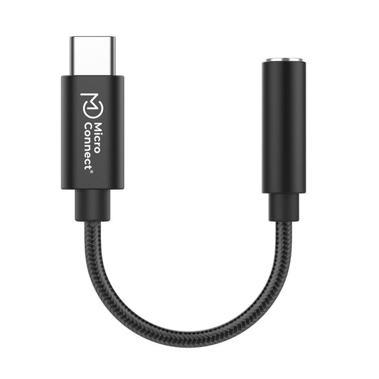 MicroConnect MC-AUDIO-USBC USB-C to 3.5mm Audio Adapter – Silver, 13cm