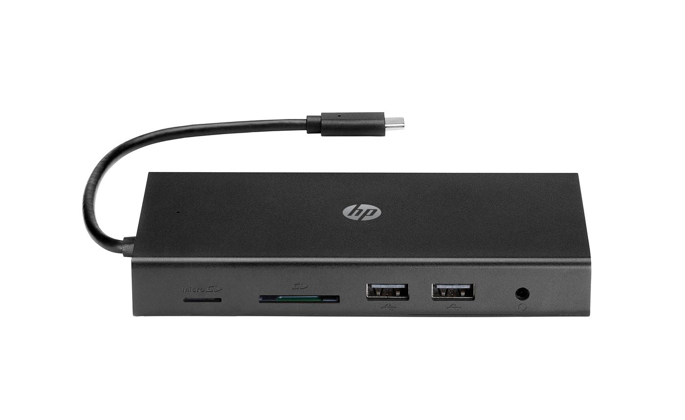 HP 1C1Y5AA Travel USB-C Multi Port Hub – 6-in-1 Adapter, HDMI, VGA, SD