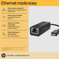 HP 4Z534AA USB-C to RJ45 Adapter – Ethernet Network Black