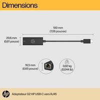HP 4Z534AA USB-C to RJ45 Adapter – Ethernet Network Black