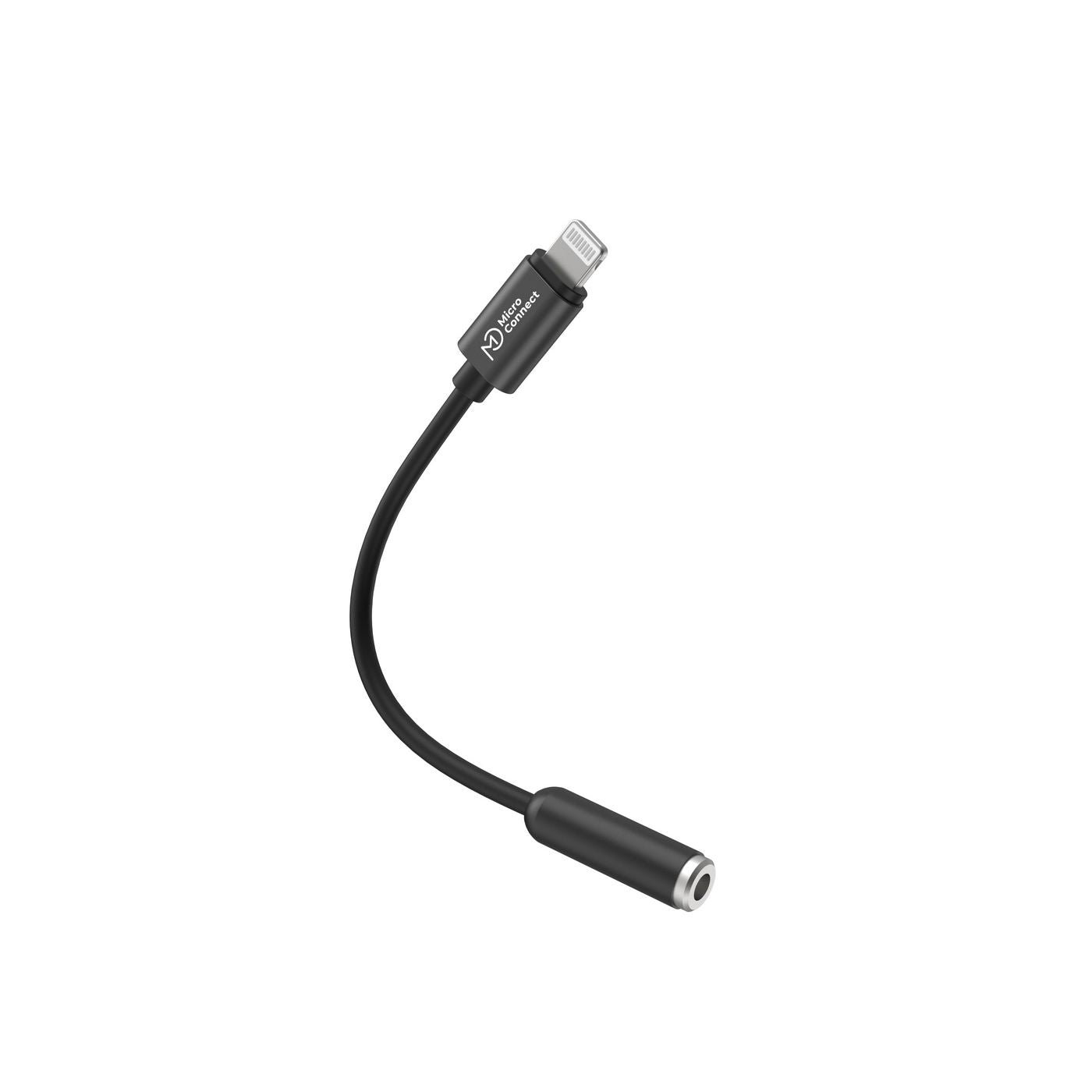 Microconnect Lightning to 3.5mm Jack Adapter Cable – 0.1m, Black, MFI Certified
