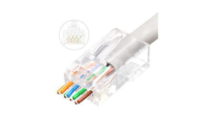 Lanview LVN125306 RJ45 Wire Connector – Cat6A UTP, Transparent, 50 Pack
