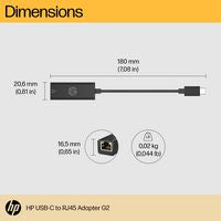 HP 4Z534AA USB-C to RJ45 Adapter – Ethernet Network Black