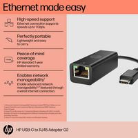 HP 4Z534AA USB-C to RJ45 Adapter – Ethernet Network Black