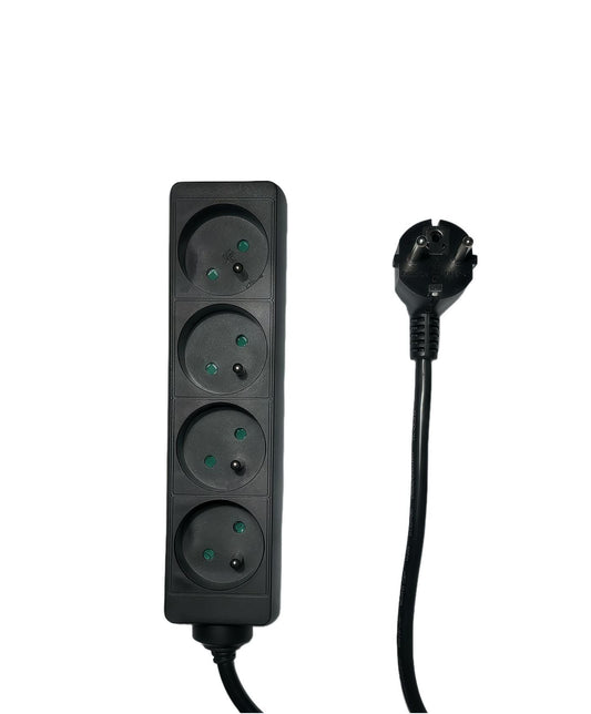 MicroConnect MC-PS040150FRB Power Extension Lead 1.5m 4 AC Outlets Type E Black