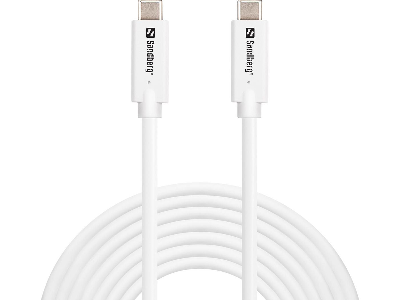 Sandberg 136-76 USB-C to USB-C Cable 5m – 100W USB 3.2 Gen2 10Gbps White