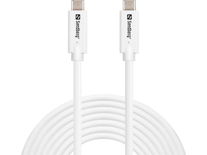 Sandberg 136-76 USB-C to USB-C Cable 5m – 100W USB 3.2 Gen2 10Gbps White