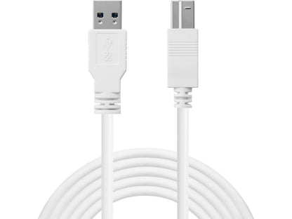 Sandberg 509-23 USB 3.0 A-B Cable 1.8m – High-Speed White Data Lead