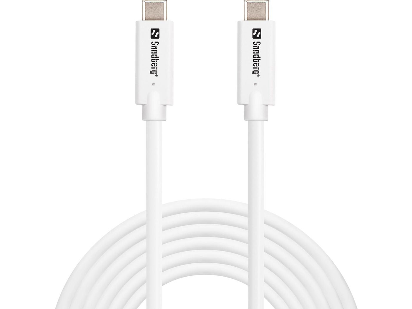 Sandberg 136-75 USB-C to USB-C Cable 3m – 100W USB 3.2 Gen2 10Gbps White