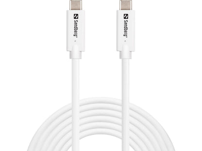 Sandberg 136-75 USB-C to USB-C Cable 3m – 100W USB 3.2 Gen2 10Gbps White