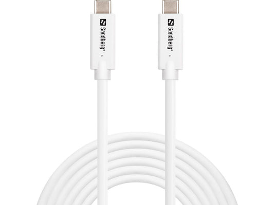 Sandberg 136-75 USB-C to USB-C Cable 3m – 100W USB 3.2 Gen2 10Gbps White