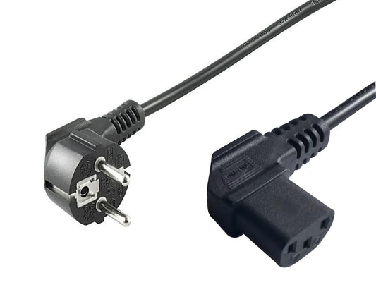 MicroConnect PE010510 Power Cable 1m Black Angled CEE7/7 to C13 Coupler