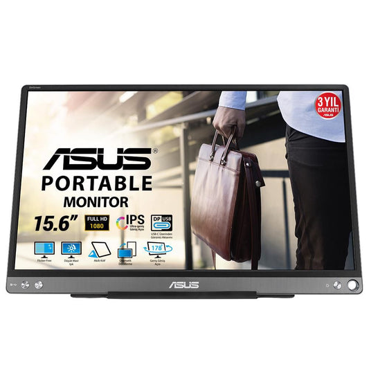 Asus MB16ACE Portable 15.6" Full HD IPS LED Monitor – USB-C, Grey