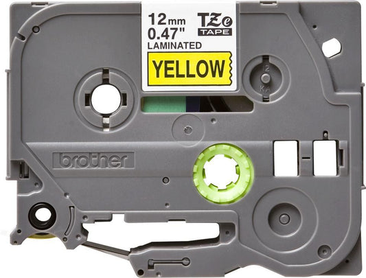 Brother TZE631 Label Making Tape – Black on Yellow 12mm x 8m Laminated