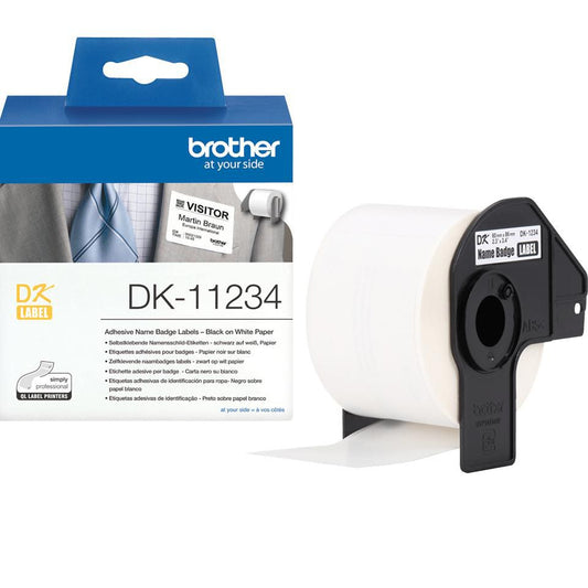 Brother DK-11234 Self-Adhesive Printer Labels – White 60x86mm, 260 Labels/Roll