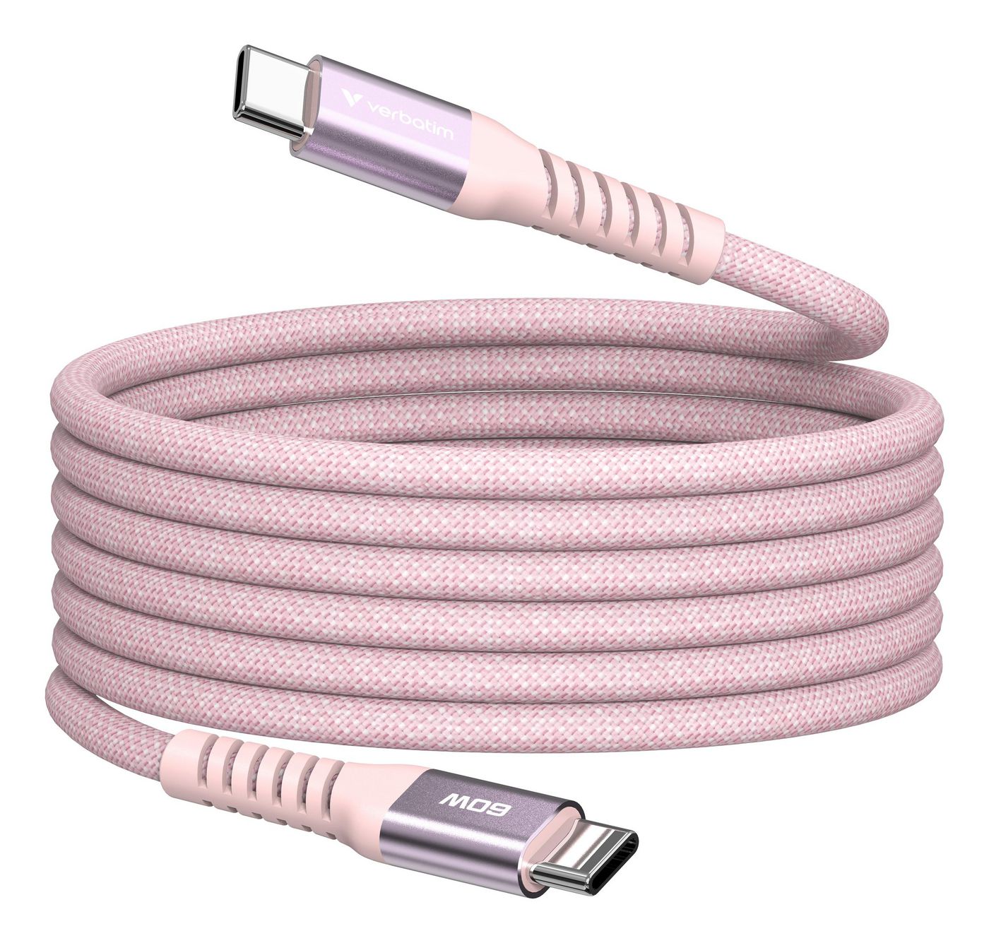 Verbatim 31853 USB-C to USB-C Magnetic Cable 60W 1.2m Pink Braided