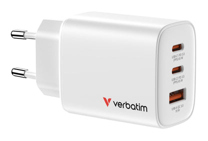 Verbatim 32353 GaN Charger 65W EU Plug White – USB-C Fast Charging