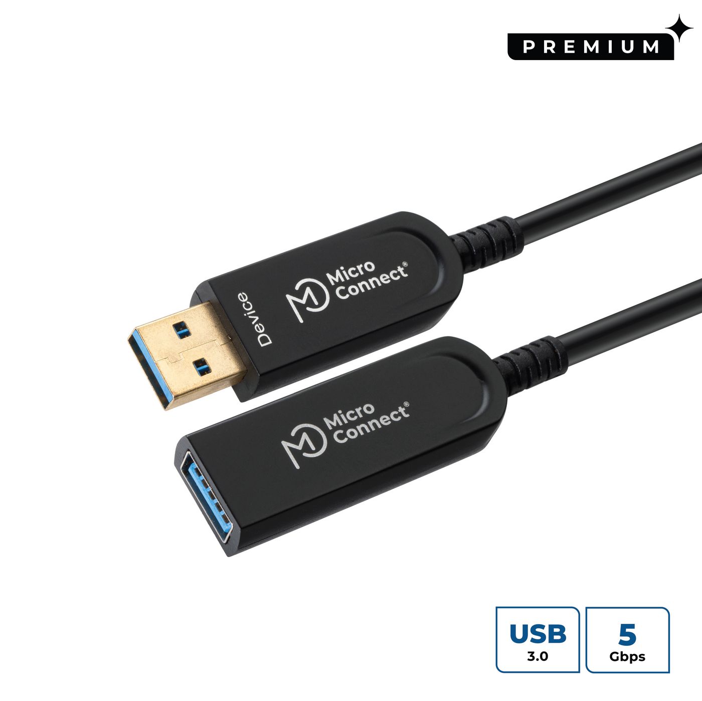 MicroConnect USB3.0AAF20AOP USB 3.2 Gen 1 20m Extension Cable – Black