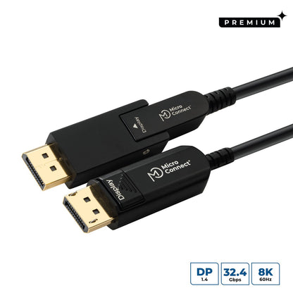 MicroConnect DP-MMG-5000MBV1.4OP DisplayPort Cable 50m 8K 1.4 Fibre Optic Black