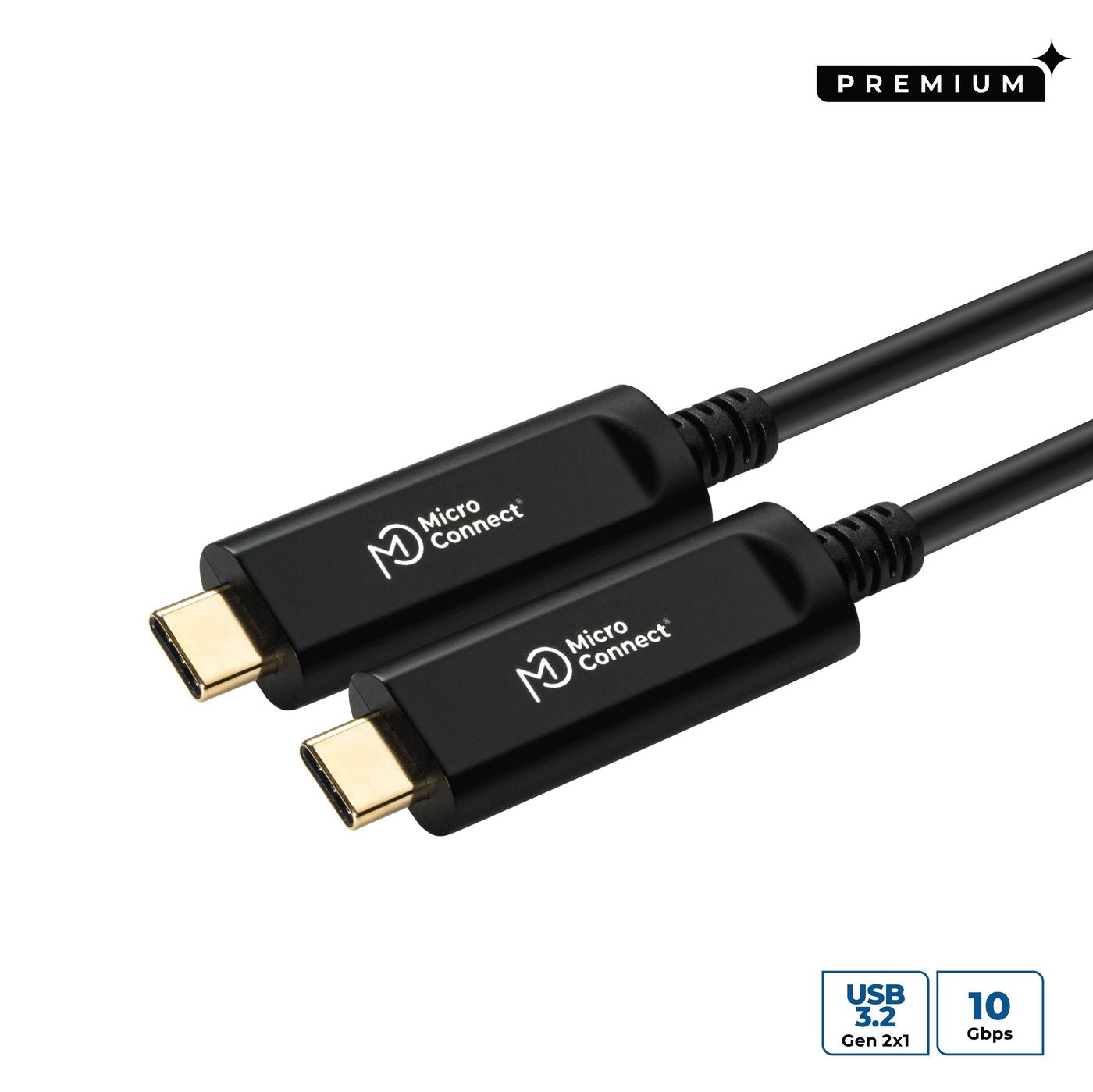 MicroConnect MC-USB3.1CC10OP USB-C Cable 10m – 10Gbps USB 3.2 Gen 2 Black