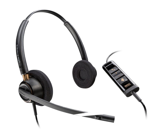 Poly 218275-01 EncorePro 525 Stereo USB-A Headset – Wired, Binaural, Black