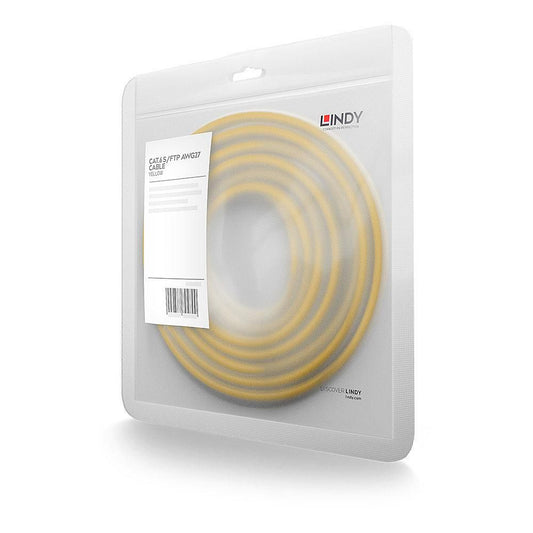 Lindy 47764 Cat6 2m Network Cable – RJ45 to RJ45 S/FTP Yellow Gold-Plated, Snagless Design