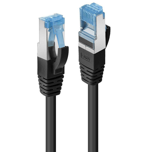 Lindy 47177 1m Cat6 S/FTP Network Cable – Black, RJ-45 Male to Male, Gold Plated, LSZH Jacket