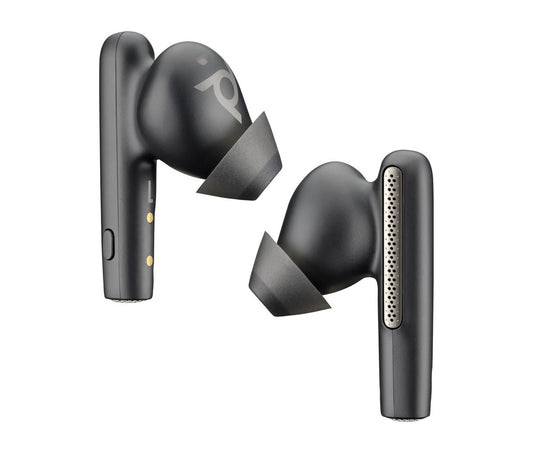 Poly 216065-02 Voyager Free 60+ UC Carbon Black Earbuds – Wireless Bluetooth Headset with Touchscreen Charging Case