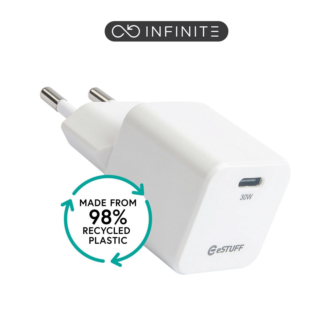 eSTUFF ES637027-BULK Smart Device Charger 30W Fast Charging White