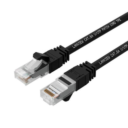 Lanview LV-SFTP6A01B Network Cable – 1m S/FTP CAT6A Black LSZH Jacket Low Smoke Zero Halogen