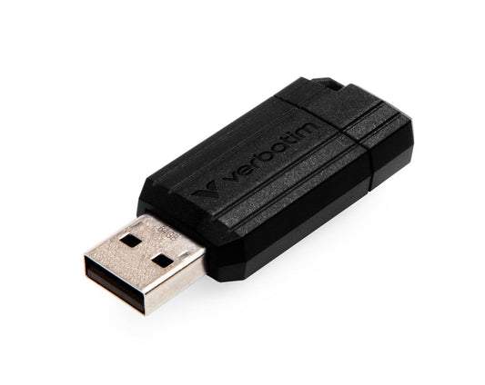 Verbatim 49065 USB Drive – PinStripe 64GB Black USB 2.0 Slide
