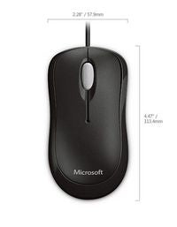 Microsoft 4YH-00007 Optical Mouse – USB Black Ambidextrous 800DPI