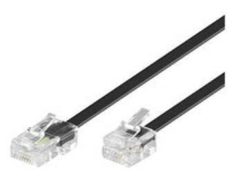 MicroConnect MPK456S Telephone Cable 6m Black RJ11 to RJ45 Male-Male