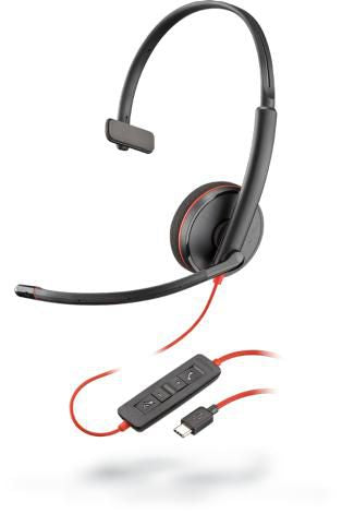 Poly 209748-104 Blackwire C3210 USB-C Wired Headset with Noise-Cancelling Microphone