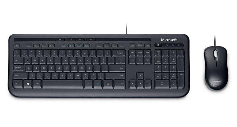 Microsoft APB-00008 Wired Desktop 600 Keyboard & Mouse Set – USB, Black