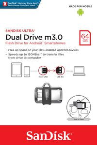 Sandisk SDDD3-064G-G46 USB Flash Drive 64GB – USB 3.0 Dual Connector 150MB/s