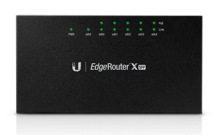Ubiquiti ER-X-SFP Wired Router – Gigabit, PoE, SFP Port, Black