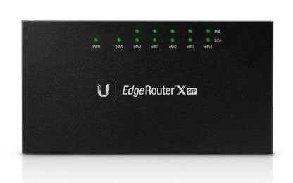 Ubiquiti ER-X-SFP Wired Router – Gigabit, PoE, SFP Port, Black