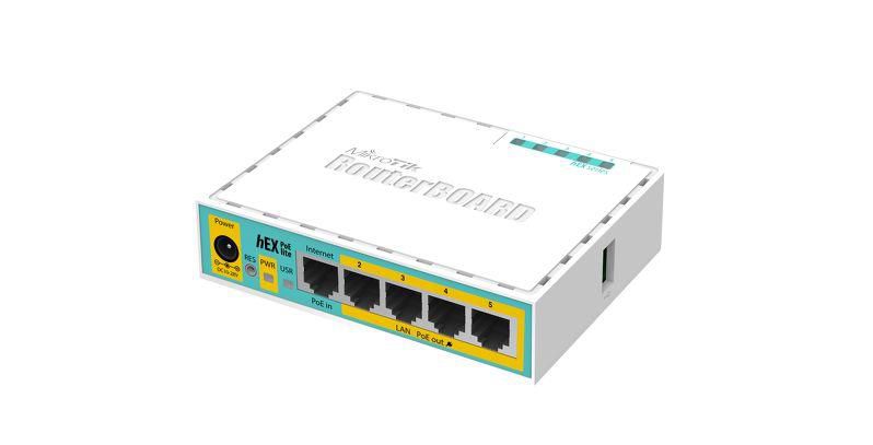 MikroTik RB750UPR2 Wired Router – 5x LAN, USB, 650MHz CPU, 64MB RAM