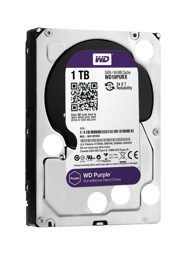 Western Digital WD10PURX 1TB 3.5" SATA 5400RPM 64MB Internal Hard Drive