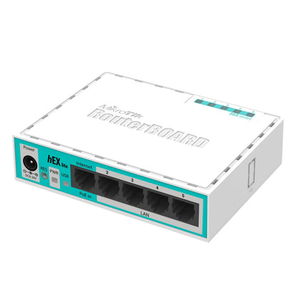 MikroTik RB750R2 Wired Router – 5-Port Fast Ethernet, 850MHz CPU, 64MB RAM, PoE
