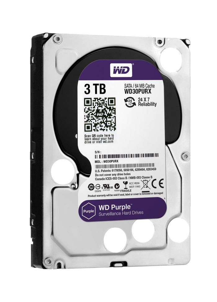 Western Digital WD30PURX 3TB 3.5" SATA 6Gb/s 5400RPM 64MB Internal Hard Drive