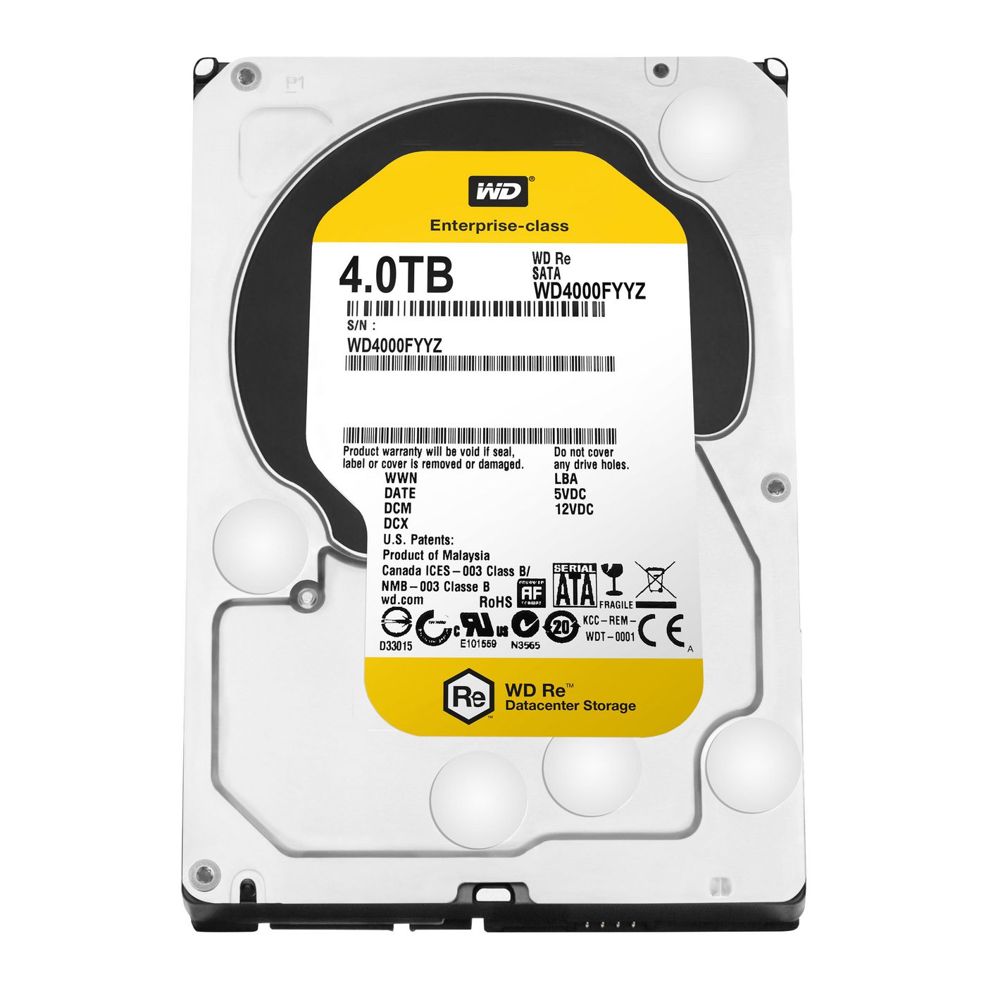 Western Digital WD4000FYYZ-RFB 4TB 3.5" Internal Hard Drive – 7200rpm SATA III