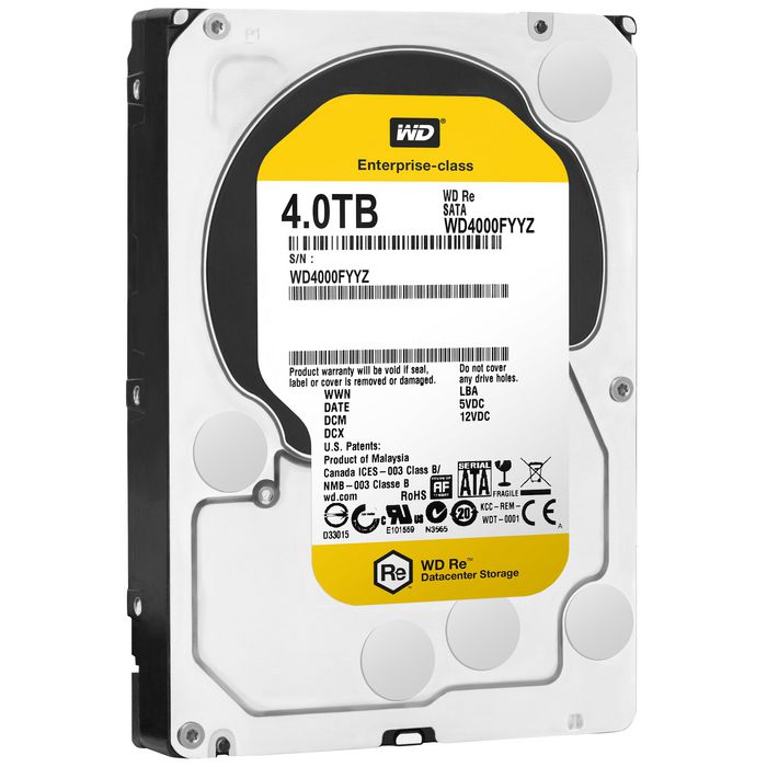Western Digital WD4000FYYZ-RFB 4TB 3.5" Internal Hard Drive – 7200rpm SATA III