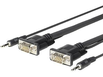 Vivolink PROVGAMCS4.6 VGA + 3.5mm Audio Cable Adapter – 4.6m Black, Triple Shielded