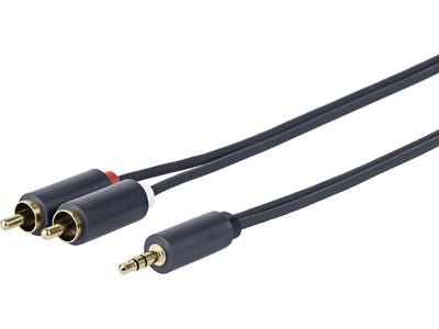 Vivolink PROMJRCA0.5 0.5m 3.5mm to 2 x RCA Audio Cable – Gold-Plated, Black