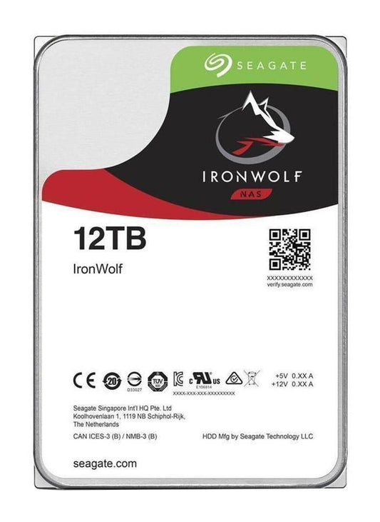 Seagate ST12000VN0008 IronWolf 12TB 3.5" HDD – 7200RPM SATA III 256MB