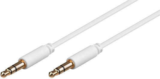 Microconnect 1m 3.5mm Audio Cable – Gold-Plated, White, Ultra-Slim